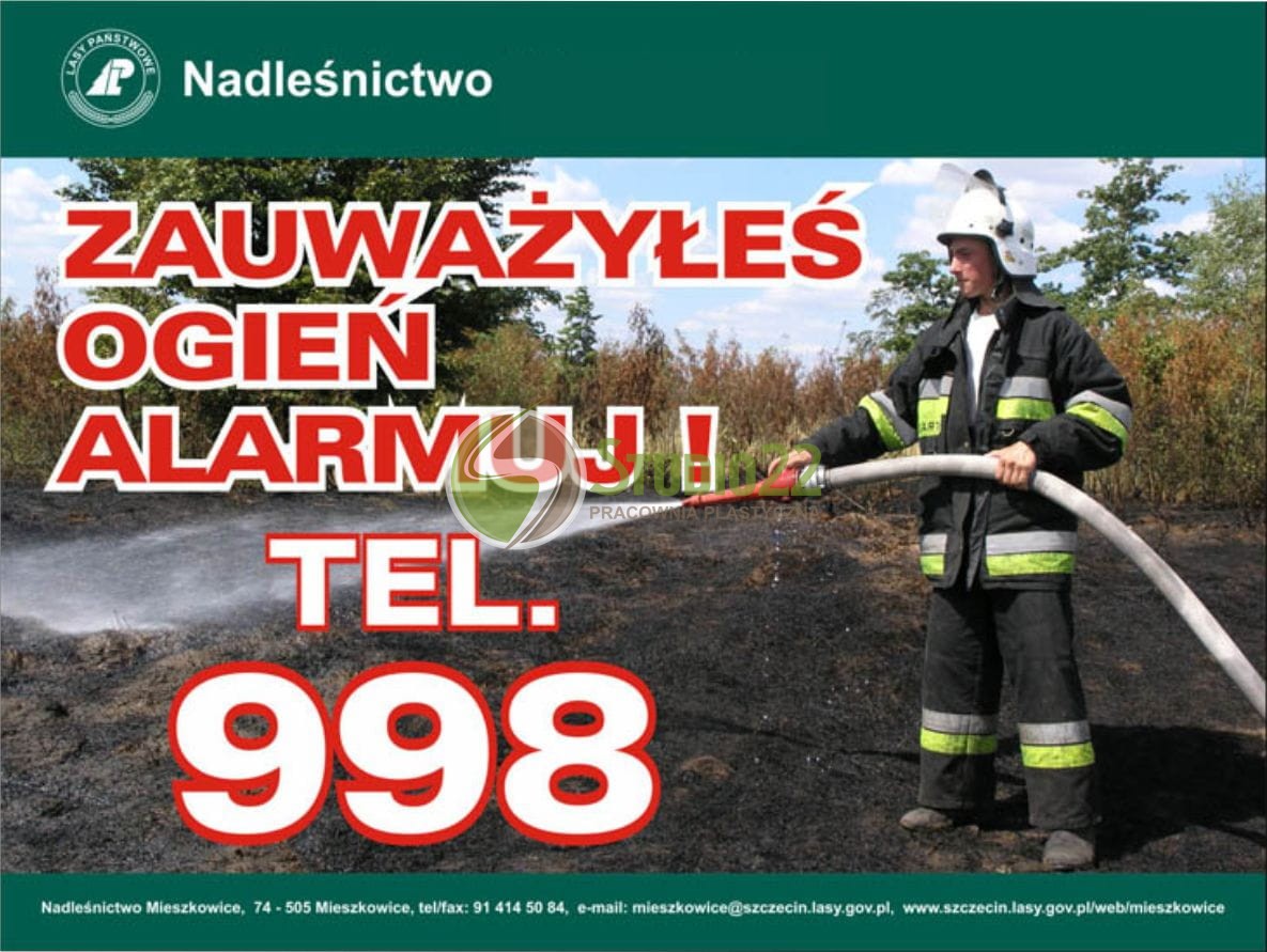 Tablica przeciwpożarowa - Zauważyłeś ogień - alarmuj!