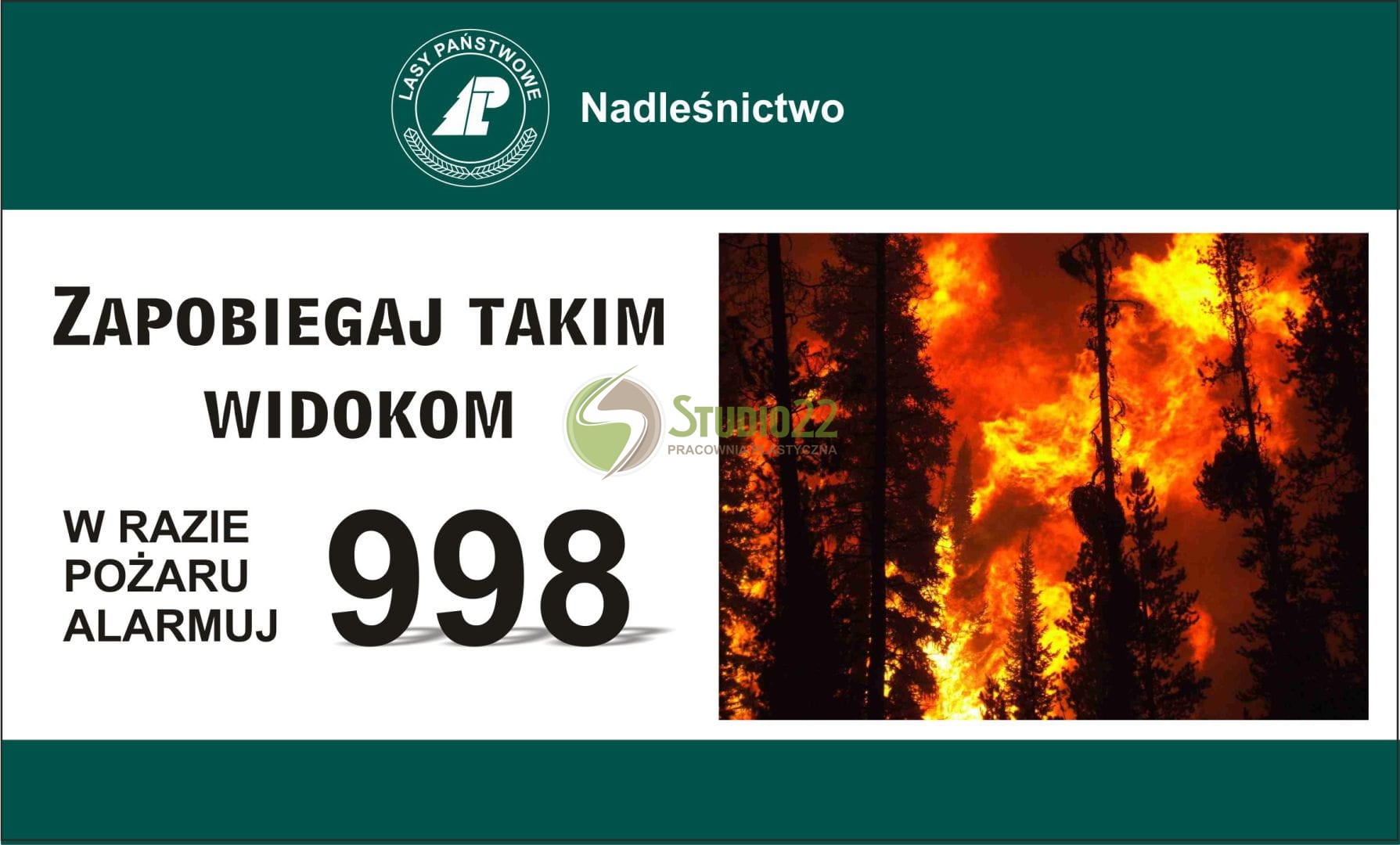 Tablica przeciwpożarowa - Zapobiegaj takim widokom