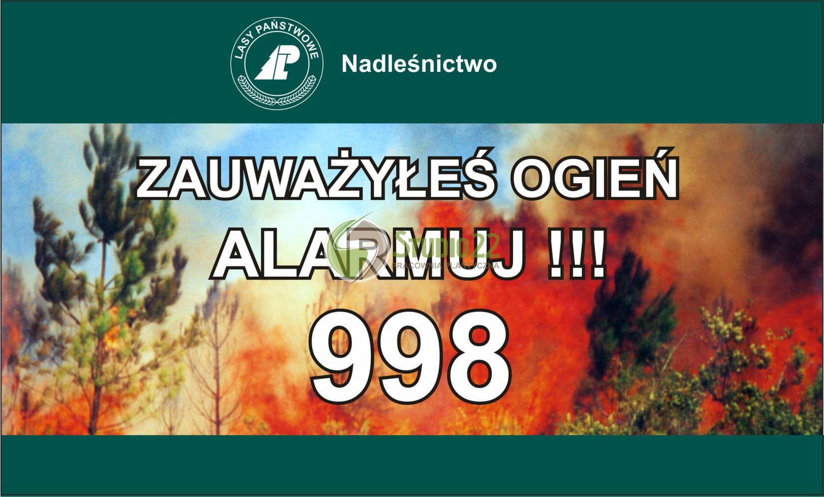 Tablica przeciwpożarowa - Zauważyłeś ogień alarmuj!
