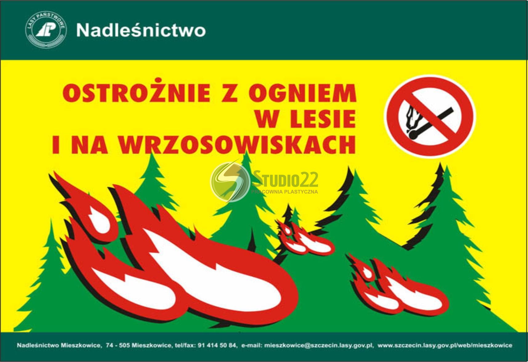 Tablica przeciwpożarowa - Ostrożnie z ogniem