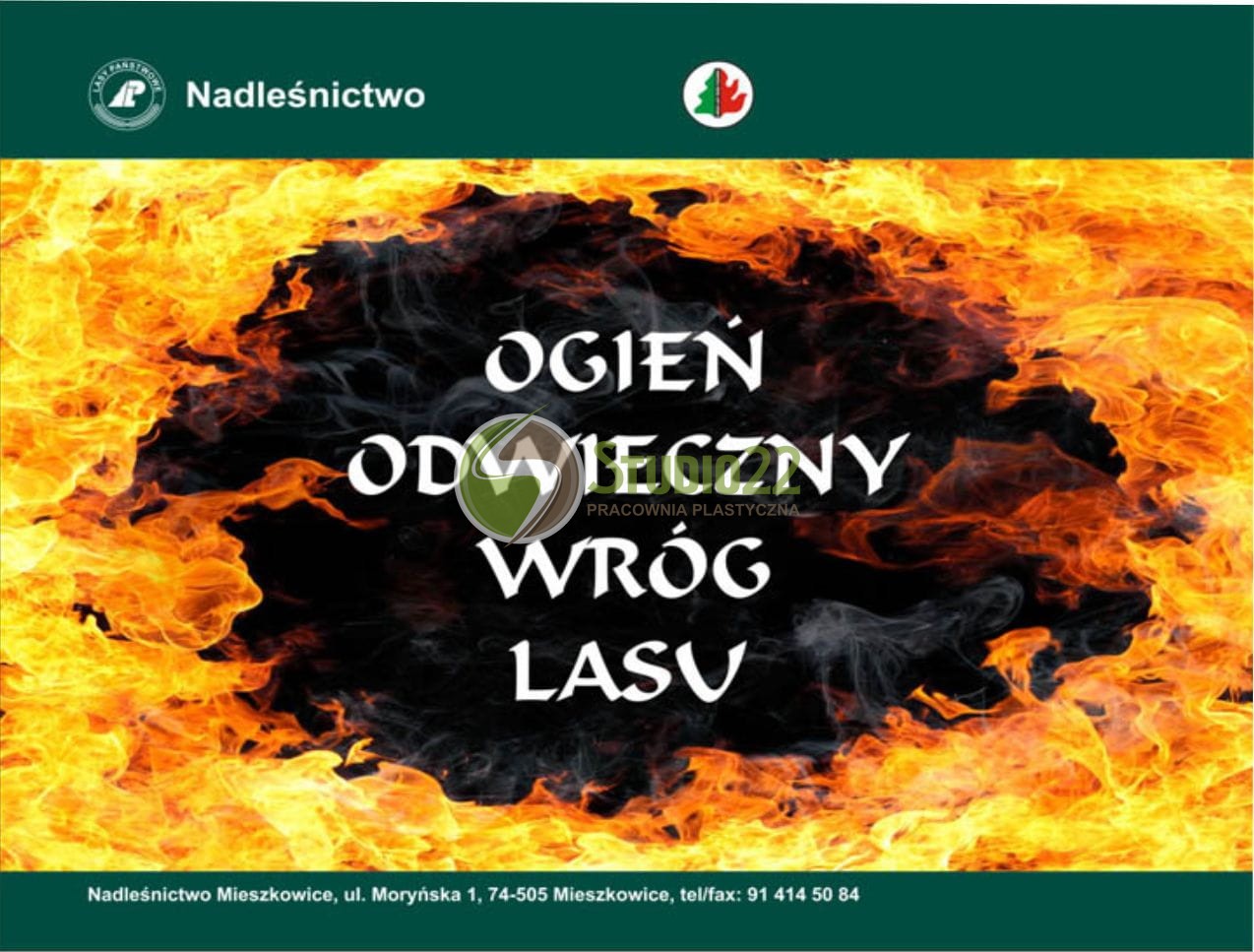 Tablica przeciwpożarowa - Ogień wróg lasu